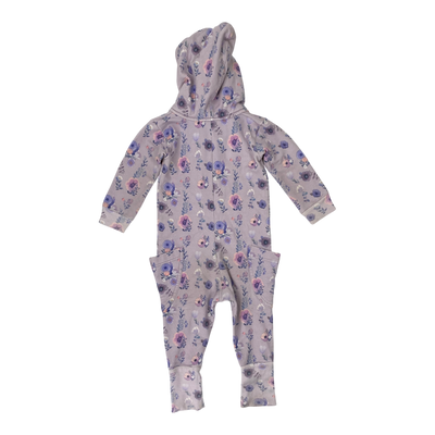 Metsola sweat jumpsuit, flowers | 74/80cm