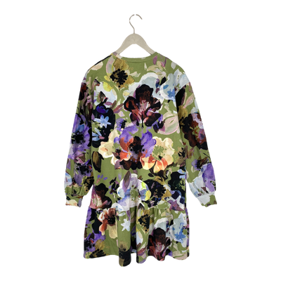 Kaiko ruffle sweat dress, olive anemone | woman XXS