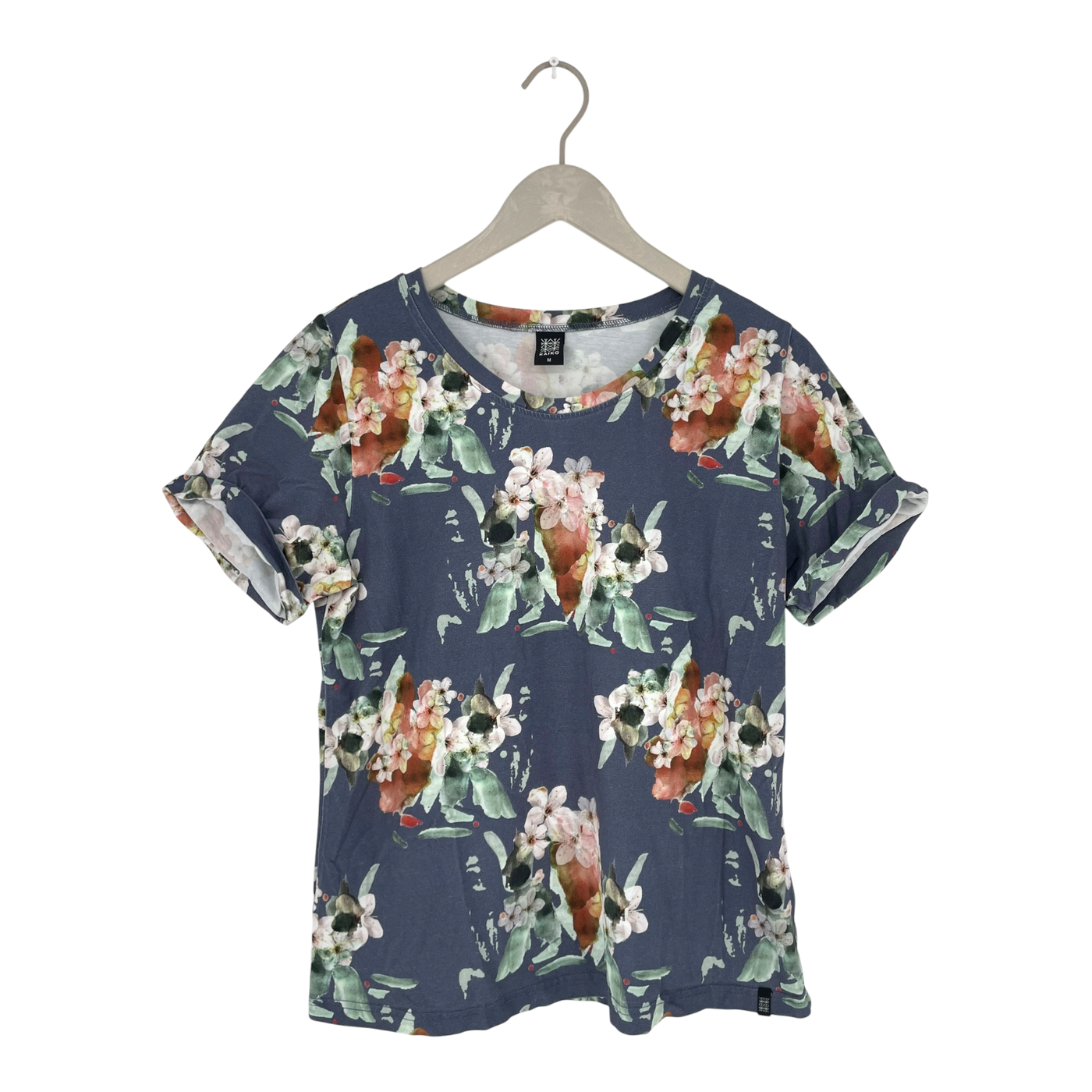 Kaiko t-shirt, blue blossom | woman M