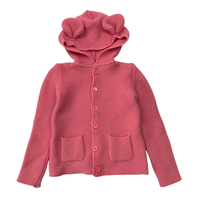 Metsola merino cardigan, raspberry | 98/104cm