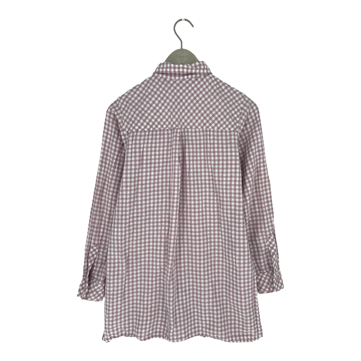 R-Collection long collar shirt, mauve/white | woman XS