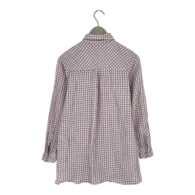 R-Collection long collar shirt, mauve/white | woman XS