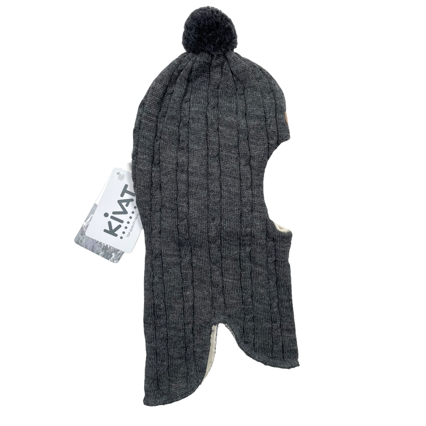 Kivat wool bobble balaclava, dark grey | 2-4y