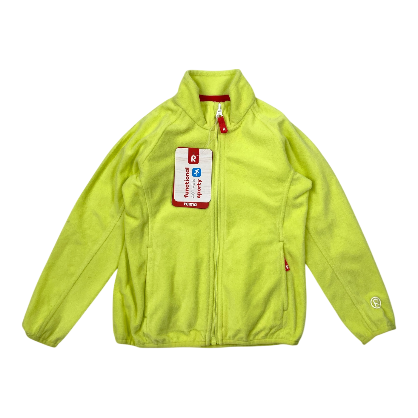 Reima alagna zip sweatshirt, lime green | 110cm