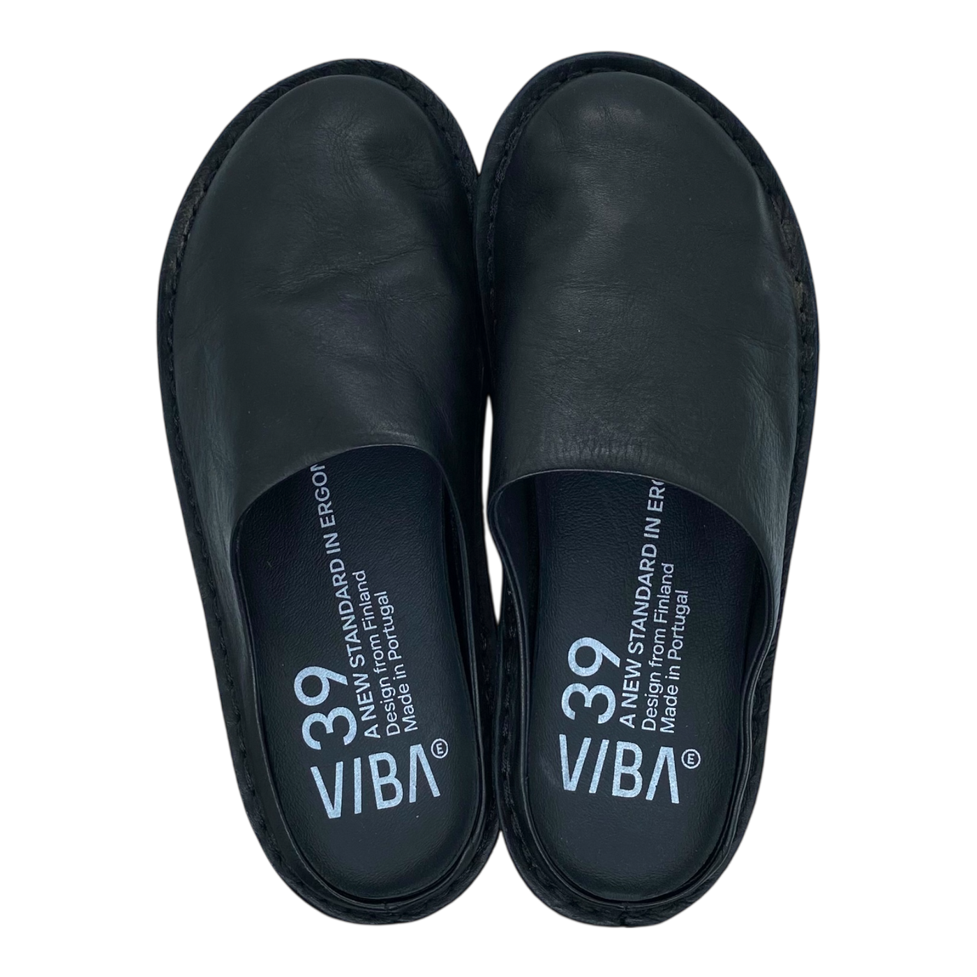 VIBAe Roma leather slippers, preto black | 39
