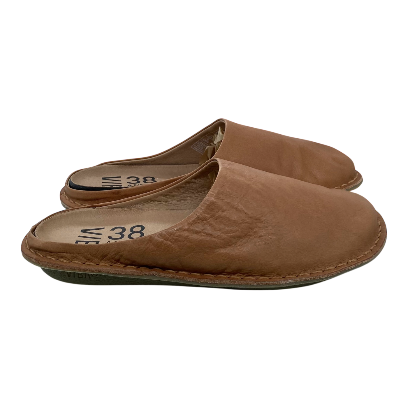 VIBAe Roma leather slippers, fawn tan | 38