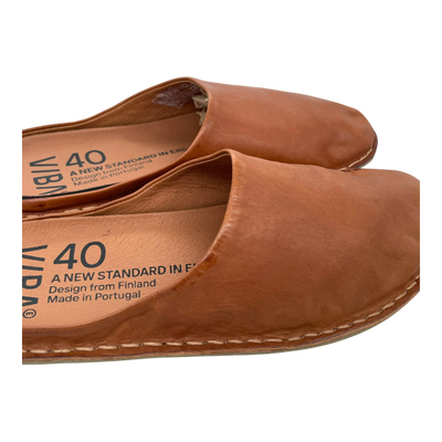 VIBAe Roma leather slippers, cognac brown | 40
