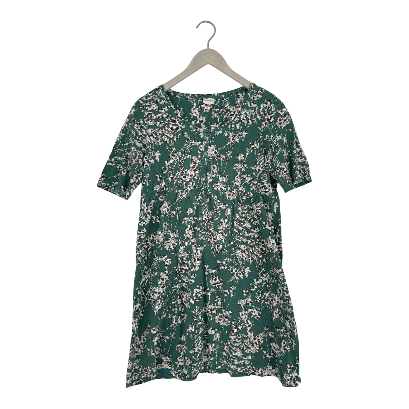 Hessnatur tunic shirt, green floral | woman 40/42