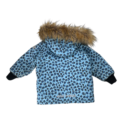 Mini Rodini winter parka, blue leopard | size 80/86cm
