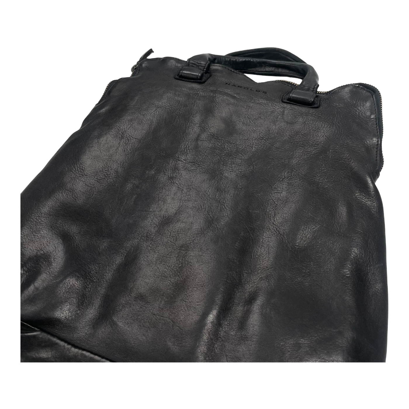 Harold's Bags leather submarine post-city backpack, black