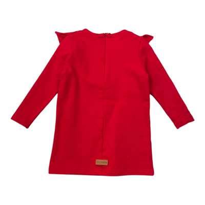 Metsola frill sweat dress, red | 86/92cm