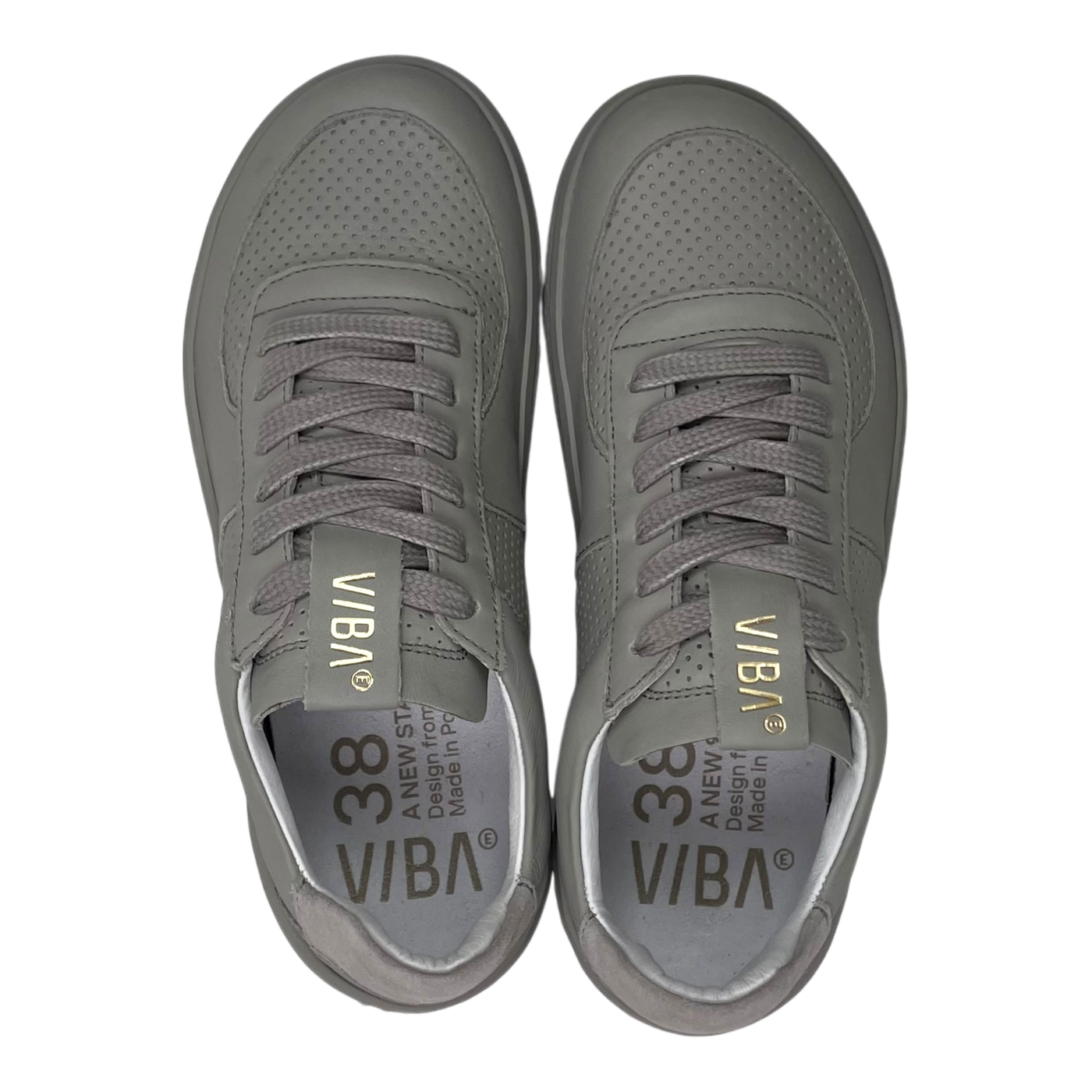 VIBAe London Bio leather sneakers, grey | 38