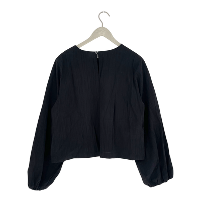 Papu puff sleeve shirt, black | woman S