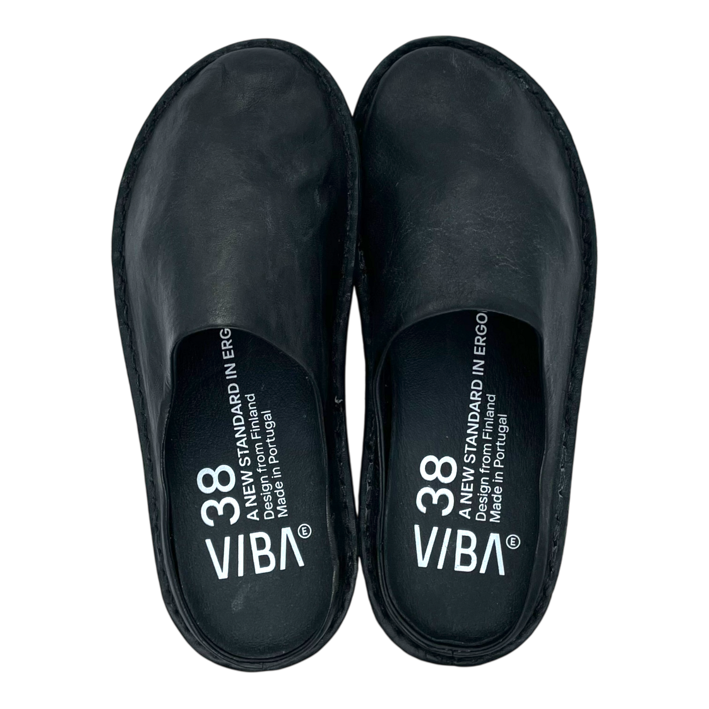 VIBAe Roma leather slippers, preto black | 38