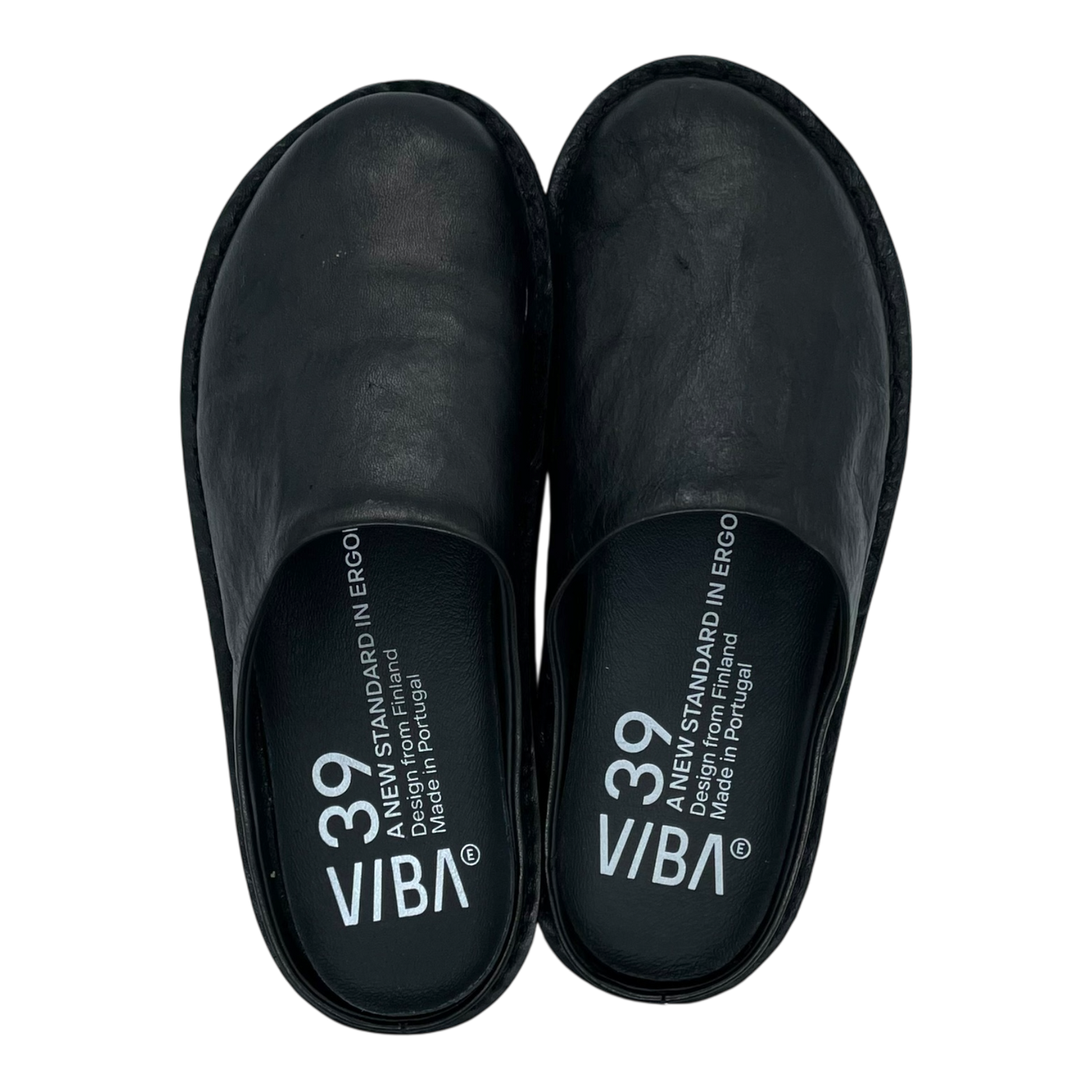 VIBAe Roma leather slippers, preto black | 39