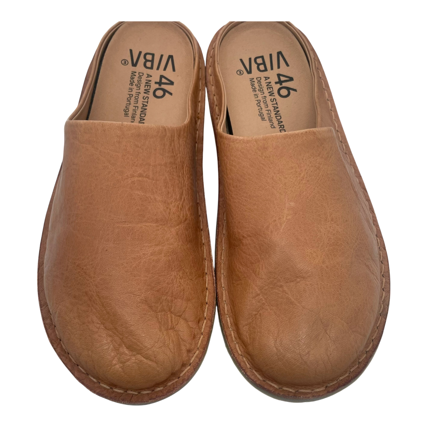 VIBAe Roma leather slippers, fawn tan | 46
