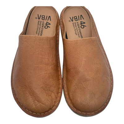 VIBAe Roma leather slippers, fawn tan | 46