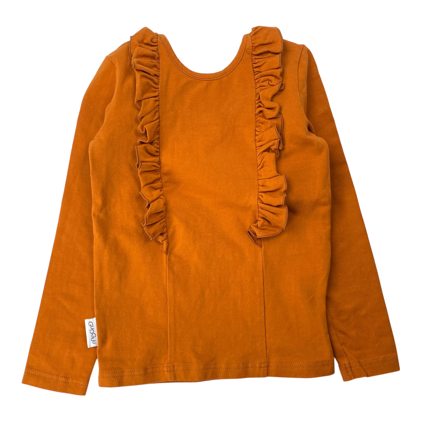 Gugguu frill shirt, burnt orange | 98cm