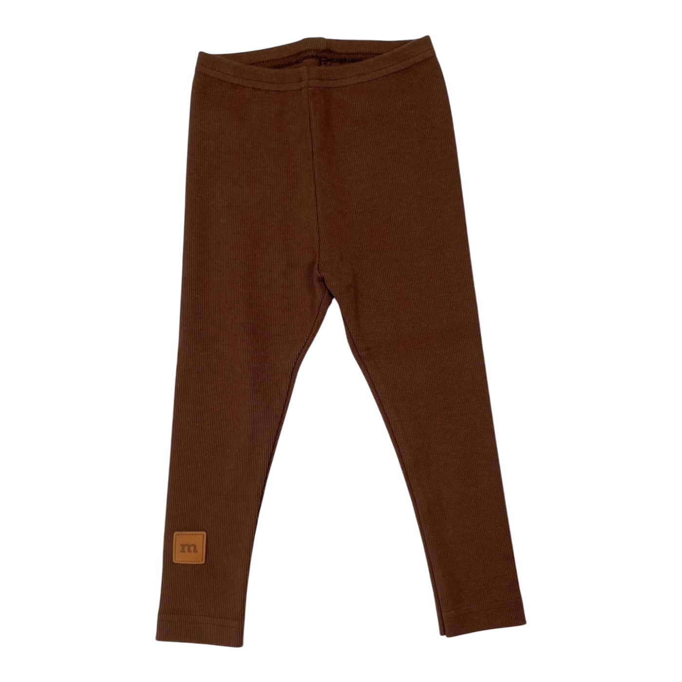 Metsola rib leggings, brown | 86/92cm