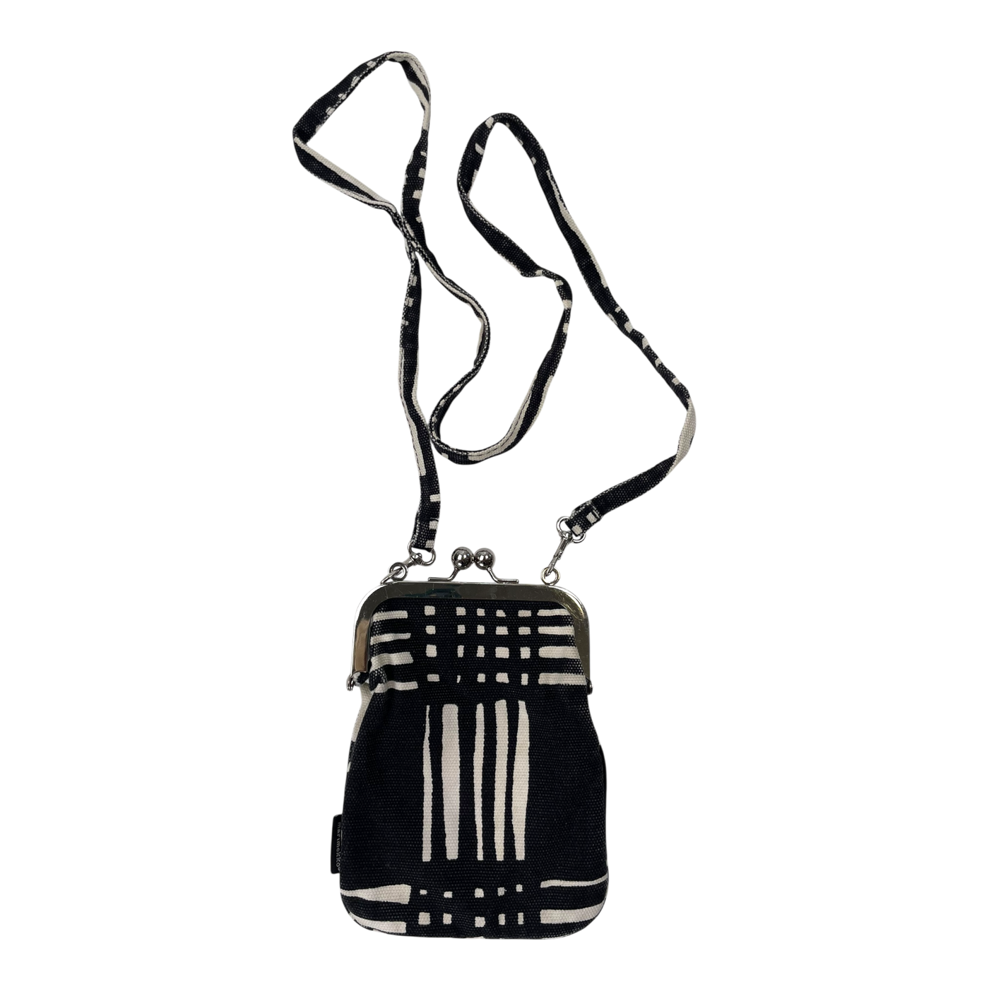 Marimekko clasp crossbody bag, black/white | onesize