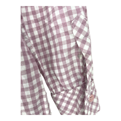 R-Collection long collar shirt, mauve/white | woman XS
