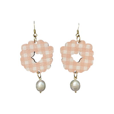 Maanantaimalli rauha earrings, peach/pearl | onesize