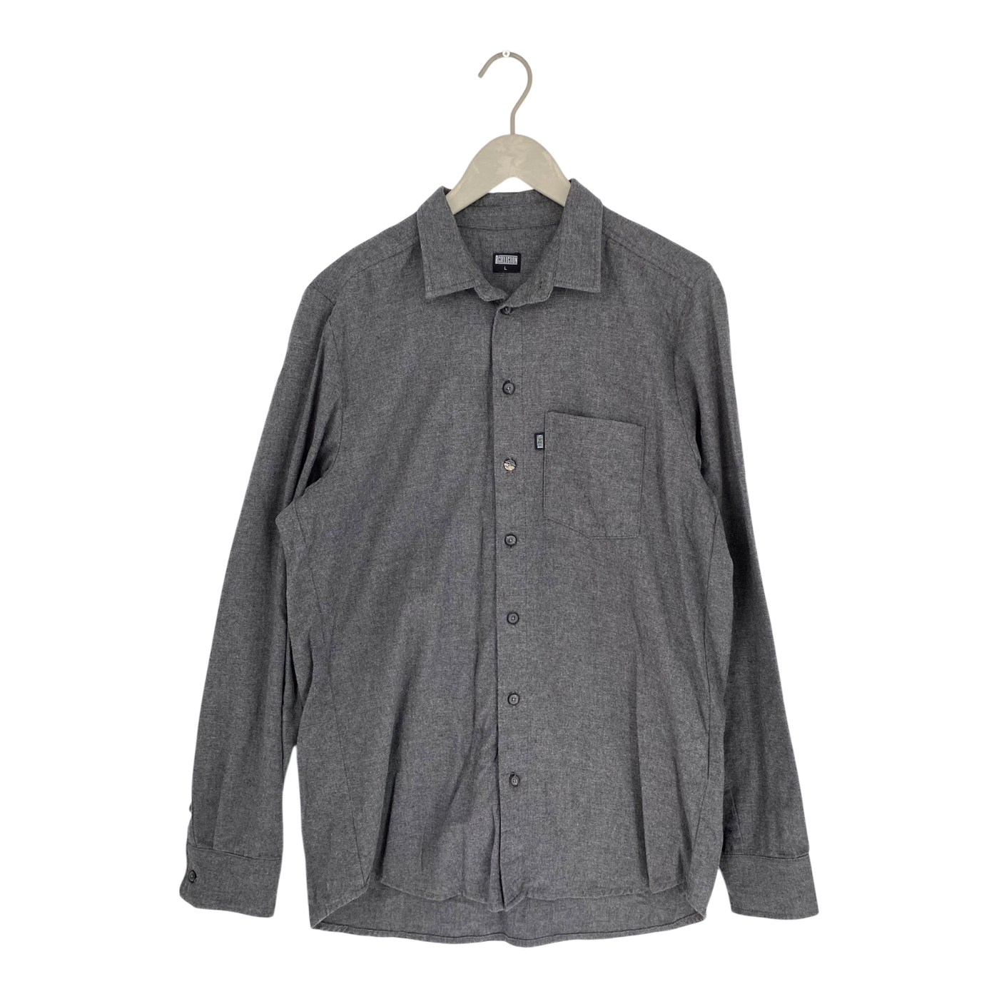 R-Collection flannel shirt, grey | man L