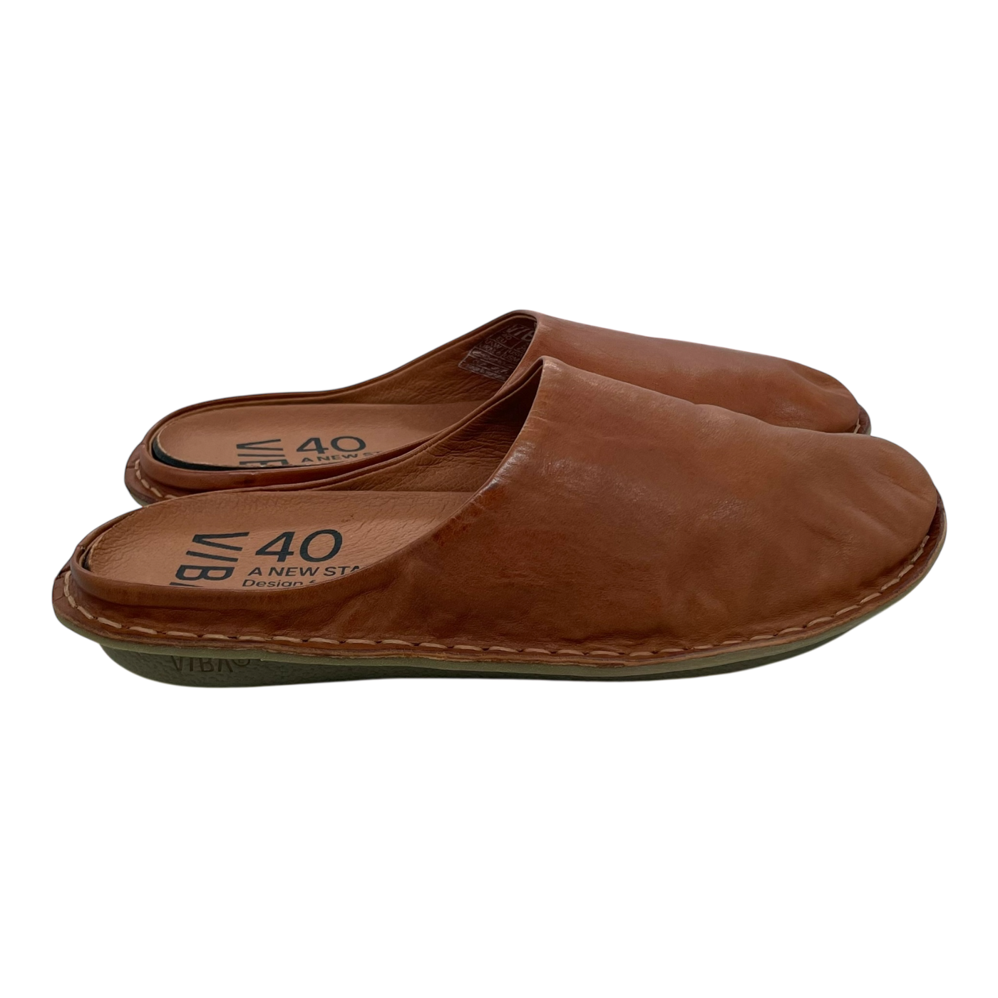 VIBAe Roma leather slippers, cognac brown | 40