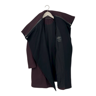 AllSaints wool coat, black/burgundy | woman 34