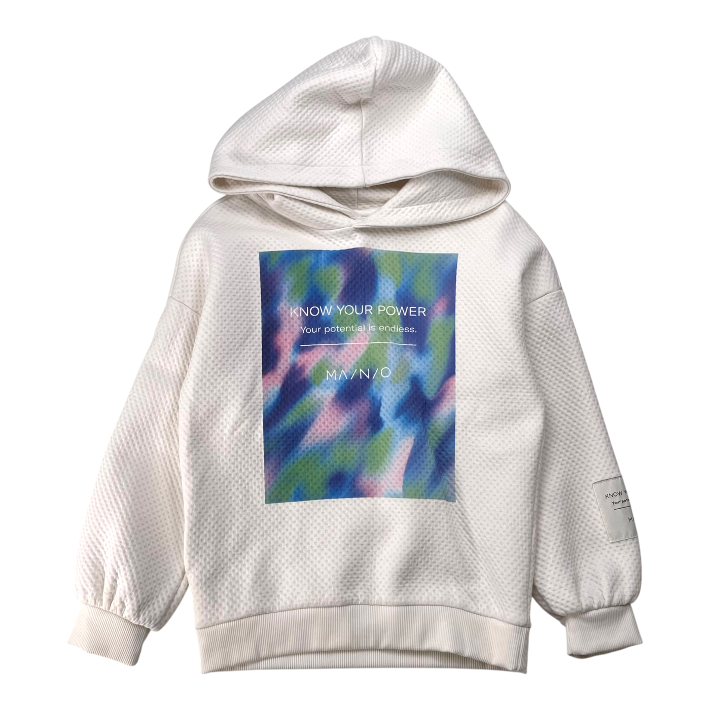 Mainio know your power hoodie, white | 110/116cm