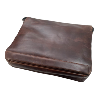 Harold's Bags leather campo messenger bag M, dark brown