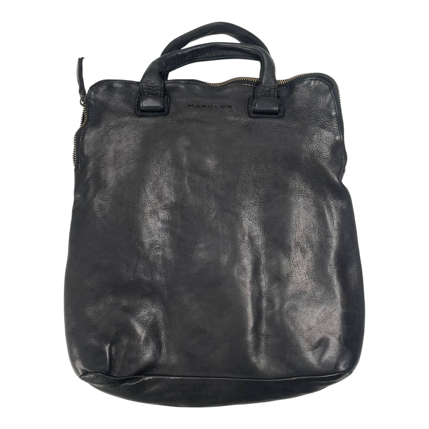 Harold's Bags leather submarine post-city backpack, black