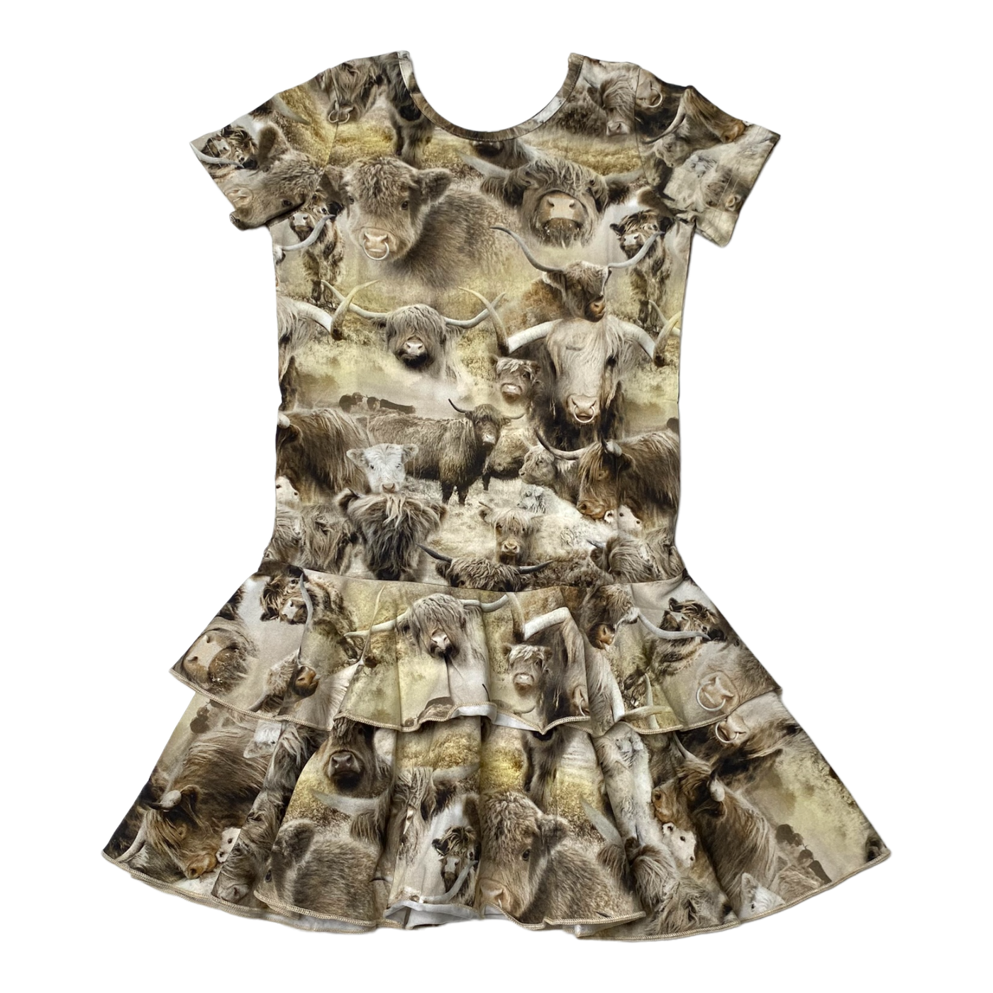 Gugguu t-shirt frilla dress, bison | 122cm