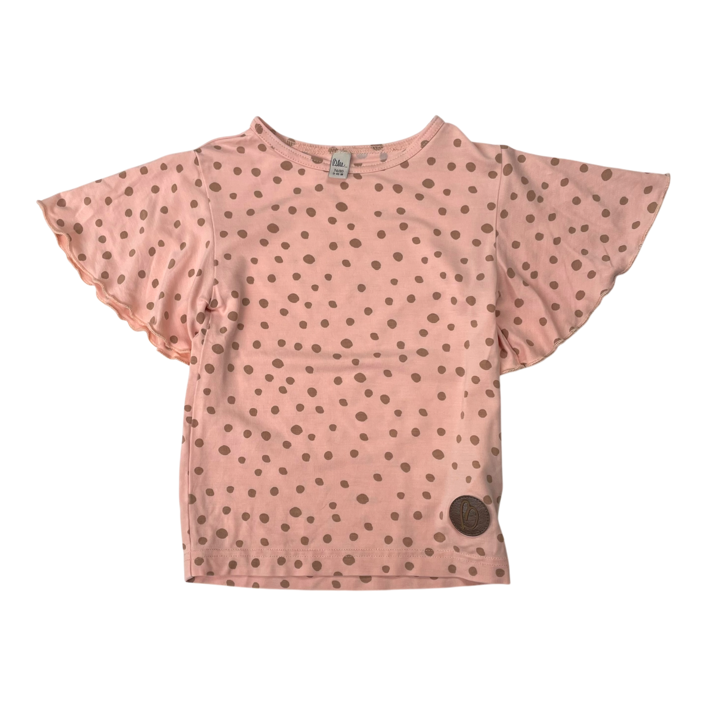 Blaa t-shirt, dots | 74/80cm