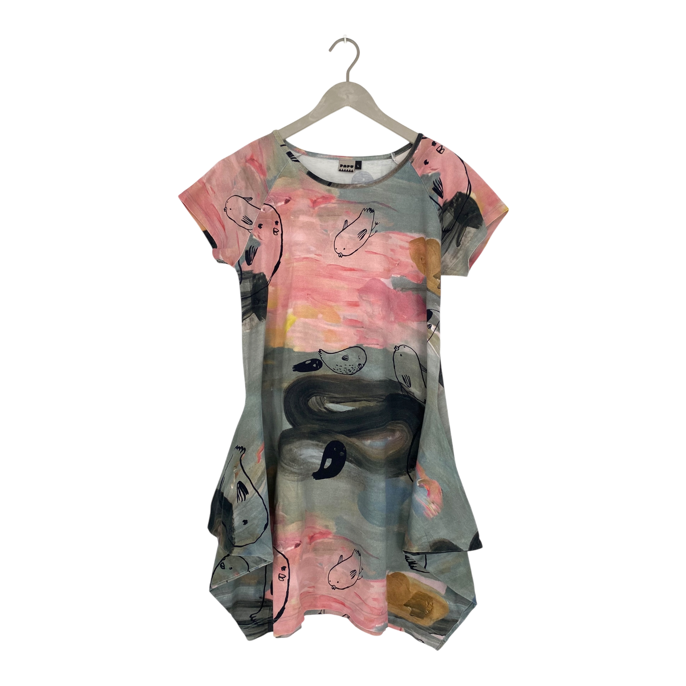 Papu kanto dress, birds | woman L