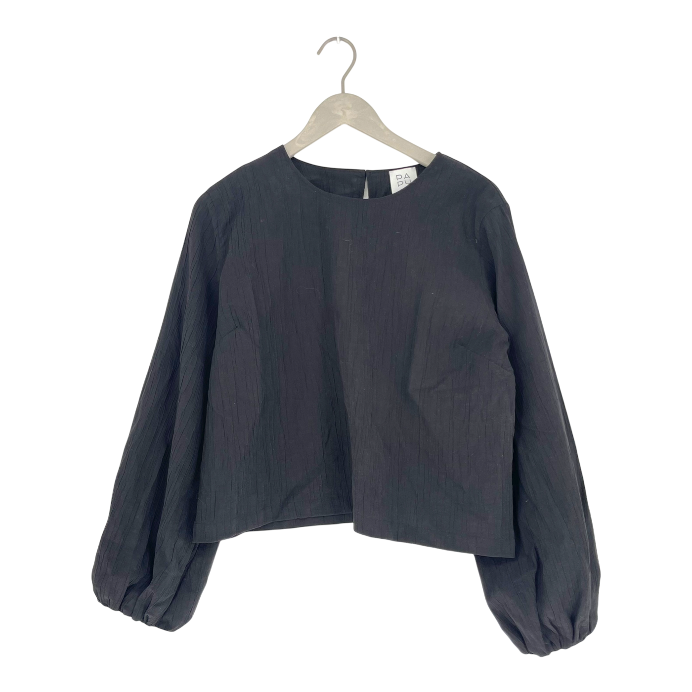 Papu puff sleeve shirt, black | woman S