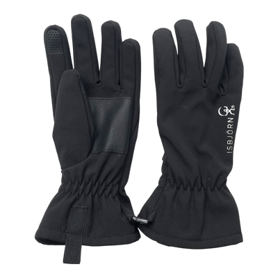 Isbjörn softshell gloves, black | 9-10y