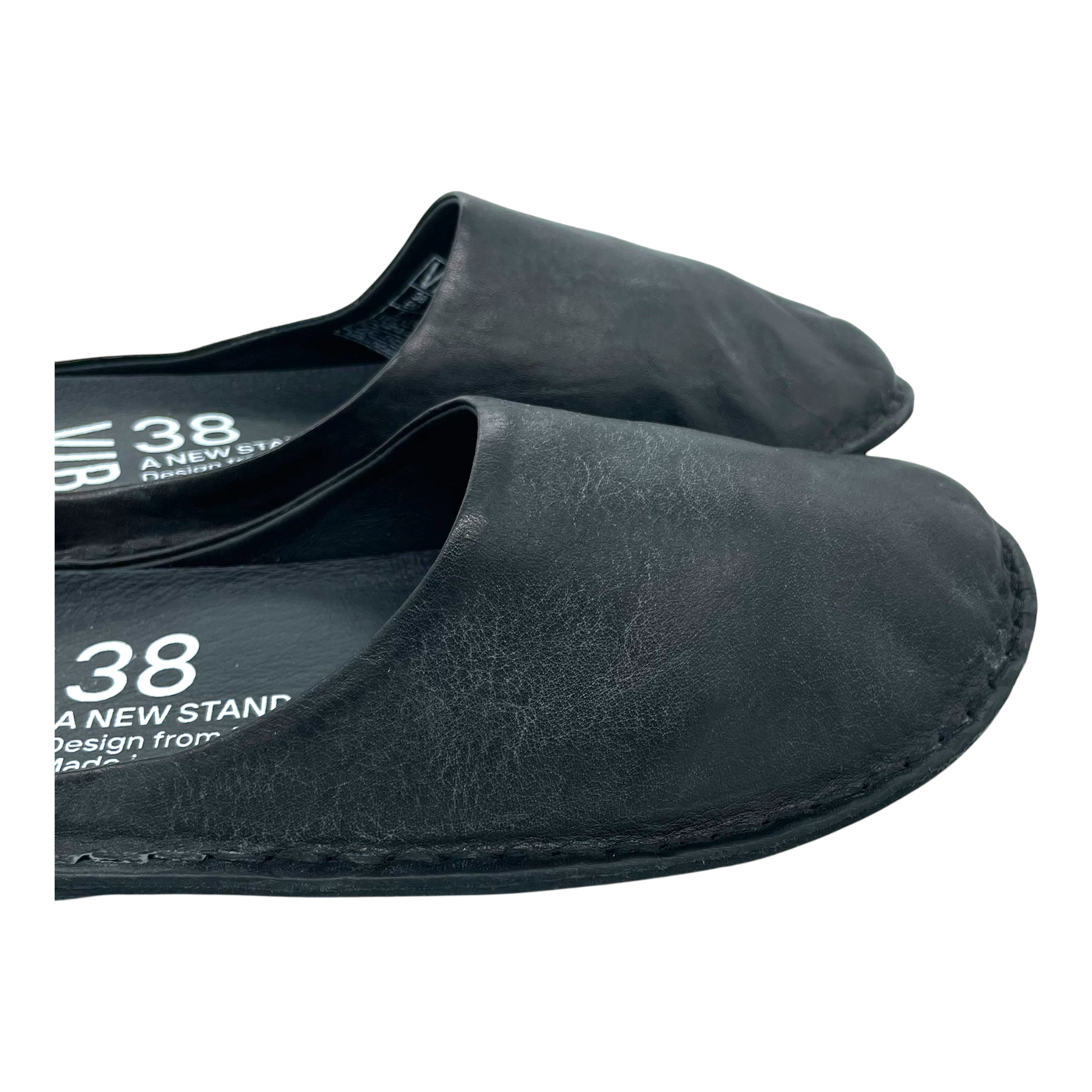 VIBAe Roma leather slippers, preto black | 38
