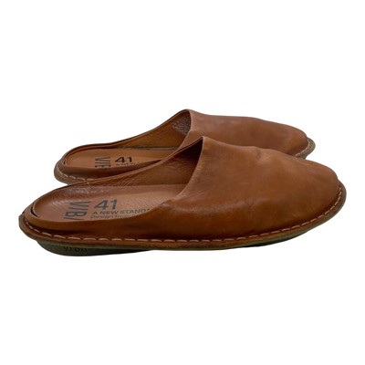 VIBAe Roma leather slippers, cognac brown | 41