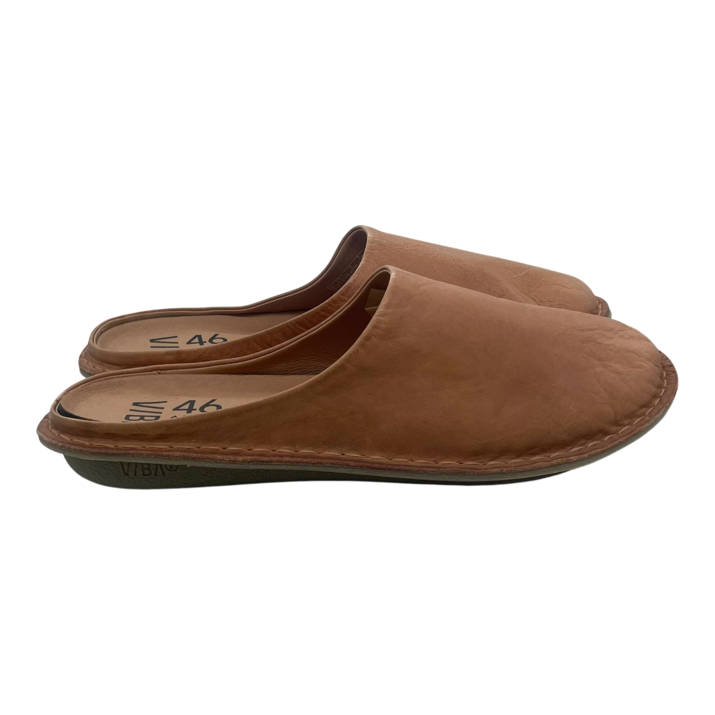 VIBAe Roma leather slippers, fawn tan | 46