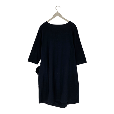 Ommellinen knot 3/4 sleeve tunic, black | woman 3XL
