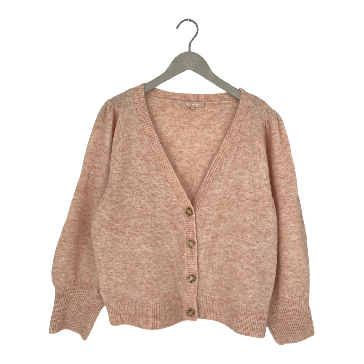 Soft Rebels liva knit cardigan, powder pink | woman XXL