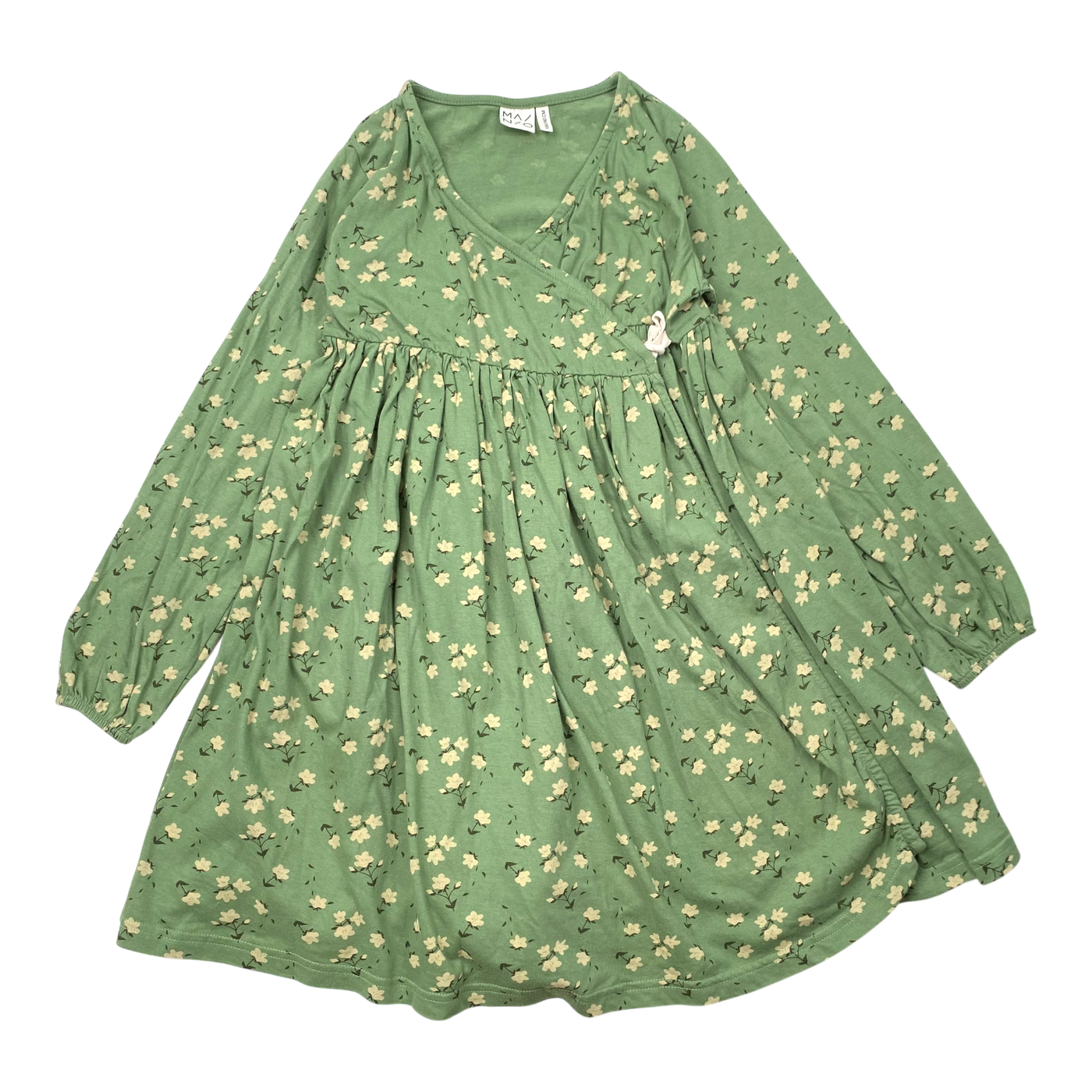 Mainio wrap dress, flower | 134/140cm