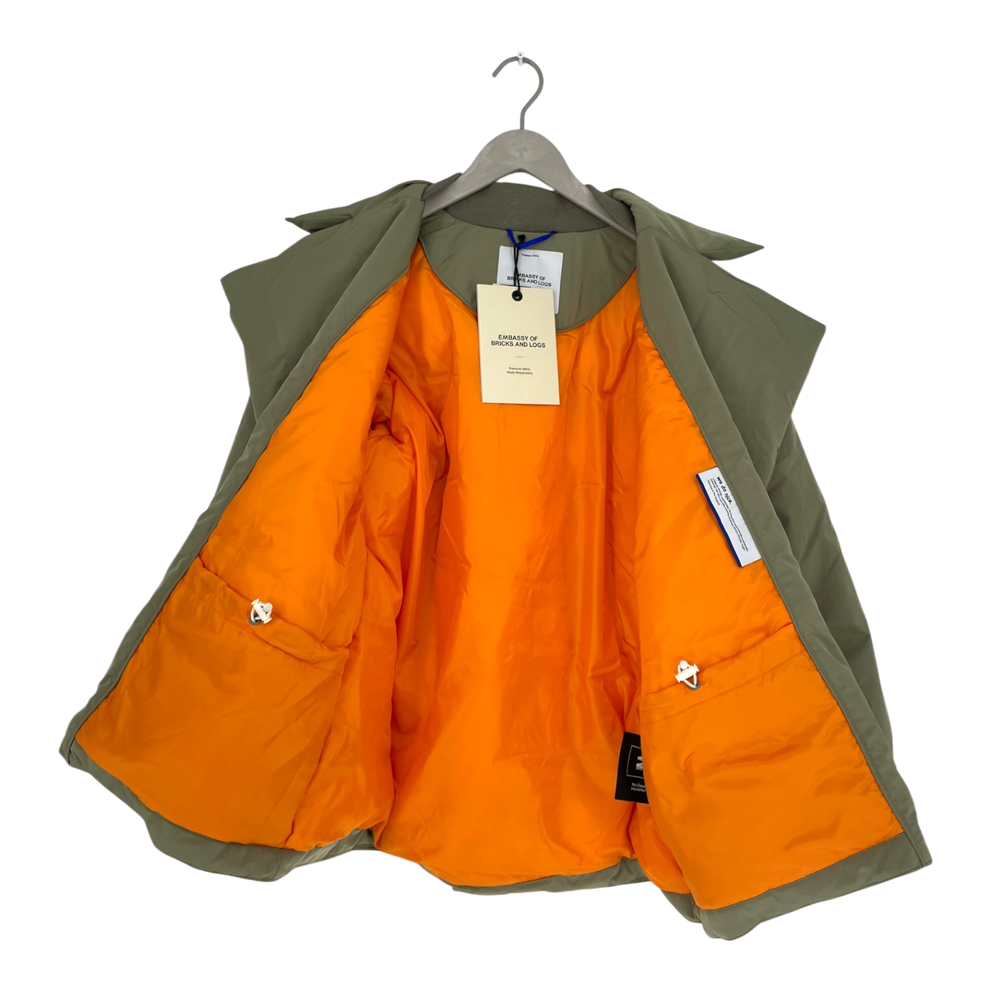 Embassy of Bricks and Logs avalon puffer jacket, pale olive | unisex S