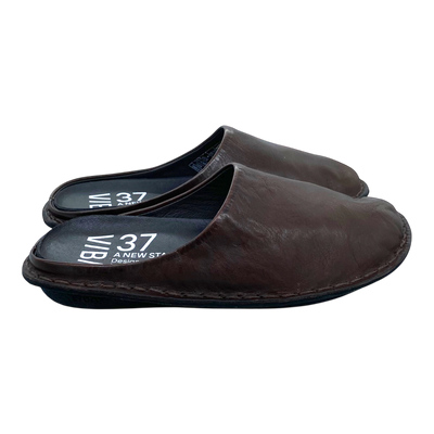 VIBAe Roma leather slippers, cocoa brown | 37