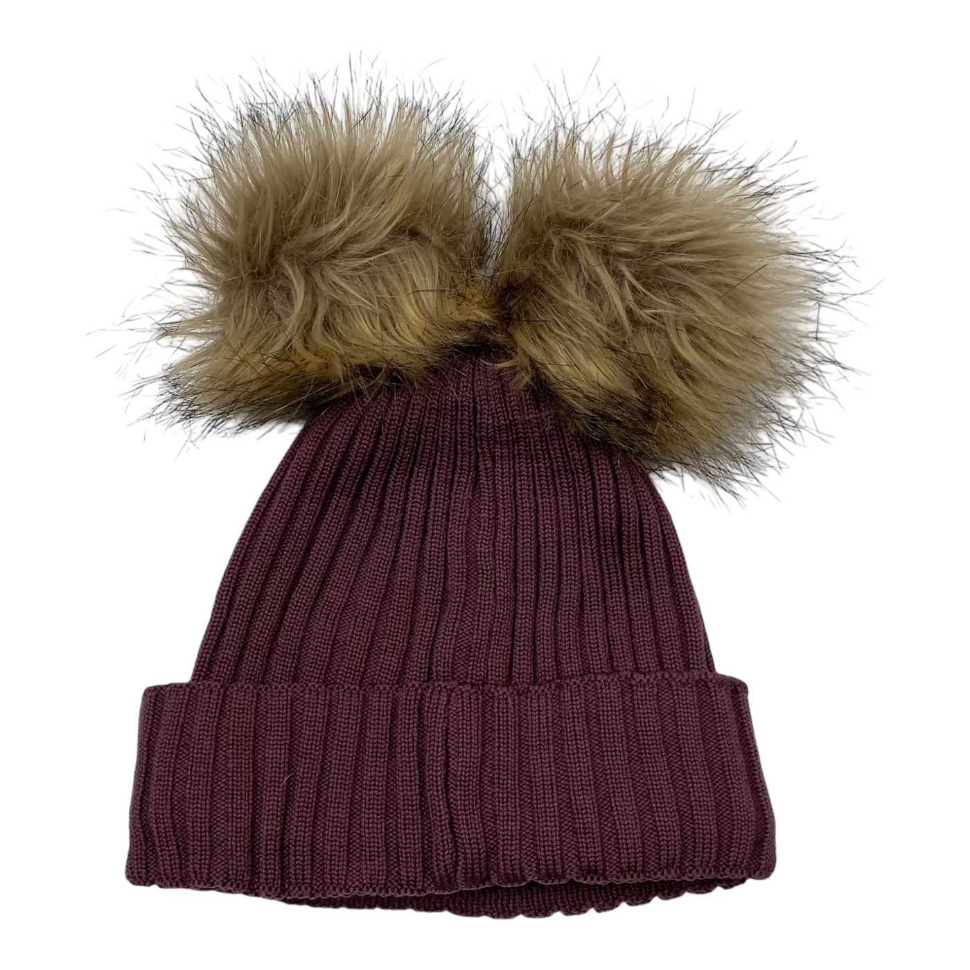 Gugguu merino furry beanie, plum |  47/49cm