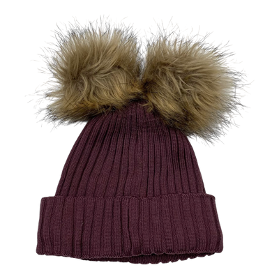 Gugguu merino furry beanie, plum |  47/49cm