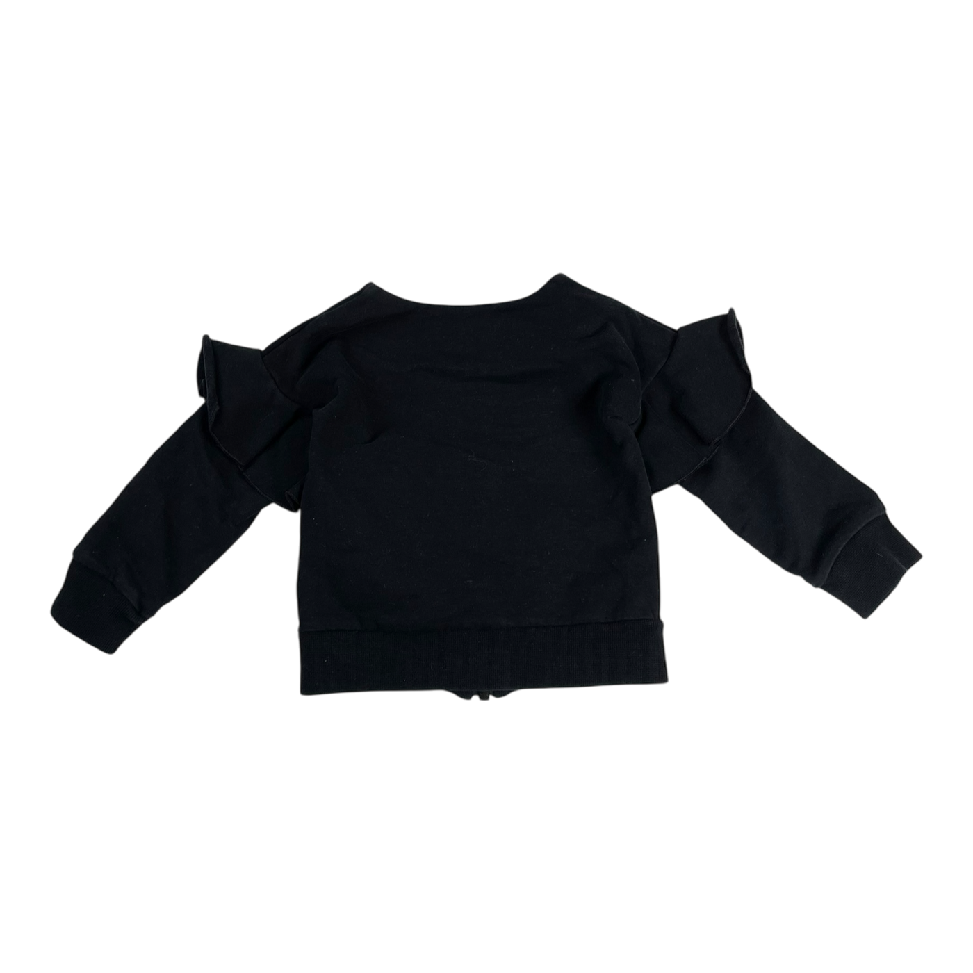 Gugguu frill zipper sweatshirt, black | 80cm