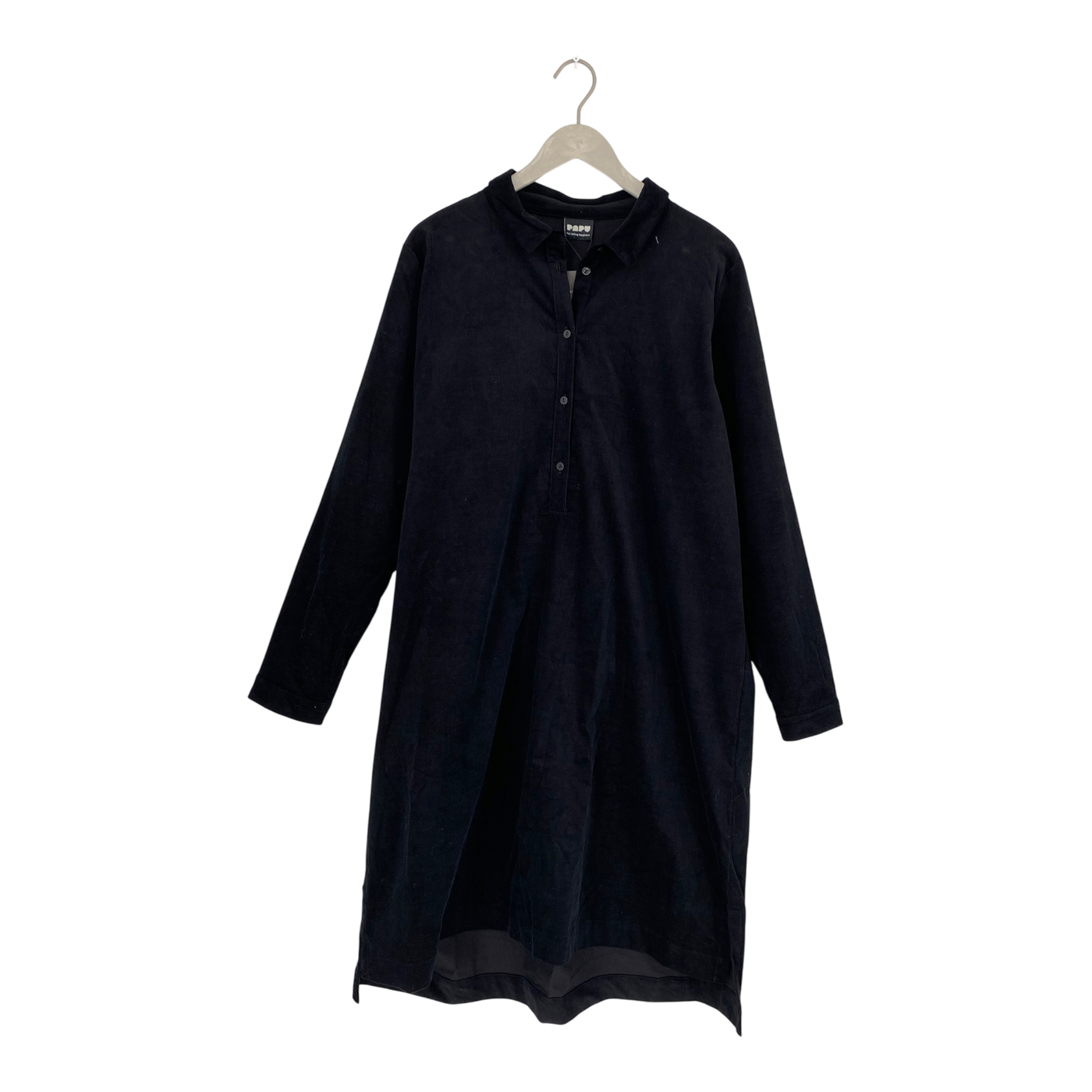 Papu corduroy shirt dress, black | woman XL