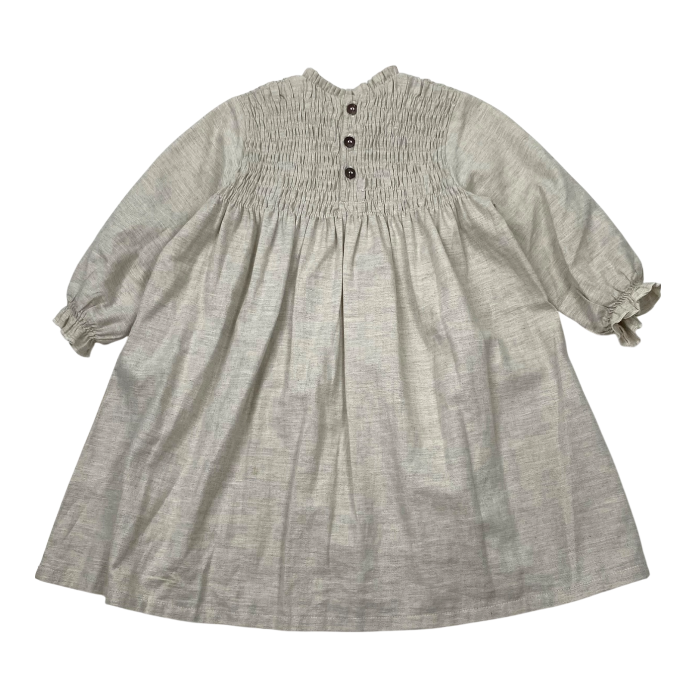 The Simple folk dress, grey melange | 2-3y